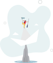 Life or business stuck, struggle with problem or obstacle, error, mistake or failure cause hopeless situation, business difficulty concept.flat characters.