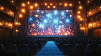 Stunning Theater Stage with Large Digital Backdrop