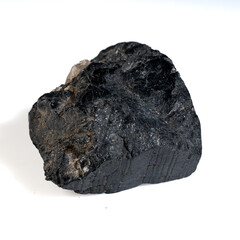 Natural Black Tourmaline Mineral with Glossy Surface and Unique Texture