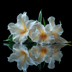 Fototapeta premium A delicate close-up of a blooming cattleya orchid in a spring garden, showcasing the beauty of nature with its bright petals .