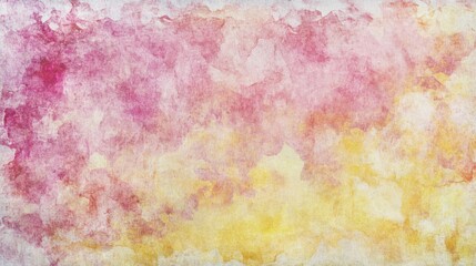Fototapeta premium A beautiful mix of soft pink and yellow watercolor tones on rough paper texture, creating an abstract background