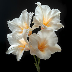 Fototapeta premium A delicate close-up of a blooming cattleya orchid in a spring garden, showcasing the beauty of nature with its bright petals .