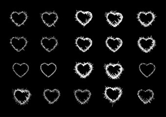 20  Minimalist Heart Shapes Collection Abstract Style  For Christmas, Valentine, Diwali, Eid, Other Festivals