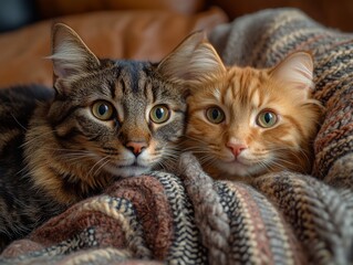 Naklejka premium Dogs and cats interacting with each other, engaging in playful activities. Highlighting friendship and social interaction, ideal for pet socialization and multi-pet households.
