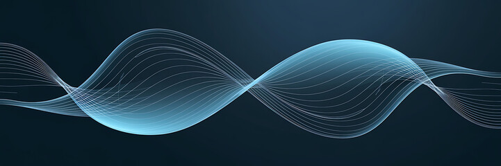 Abstract blue waves on dark background  modern technology concept  futuristic design   