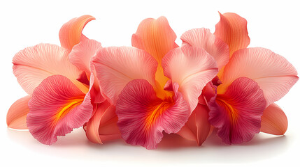 Fototapeta premium A delicate close-up of a blooming cattleya orchid in a spring garden, showcasing the beauty of nature with its bright petals .