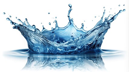 Clear water splash isolated on white background