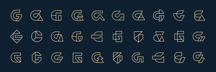 Minimalist and Geometric G Logo Collection.