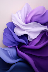 Obraz premium Soft, flowing abstract shapes in deep blues and purples create serene and calming visual experience. gentle curves and layers evoke sense of tranquility and elegance