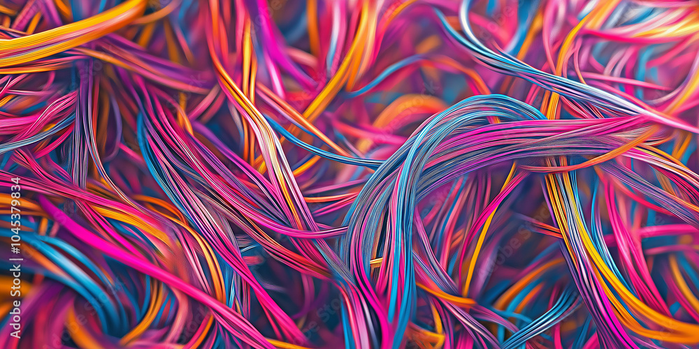Poster colorful abstract lines swirling and intertwining