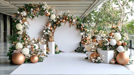 Elegant Golden and Silver Backdrop for Celebrations