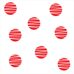 Abstract Red Circle Pattern with Diagonal Lines
