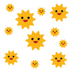 Cute Smiling Sun Pattern