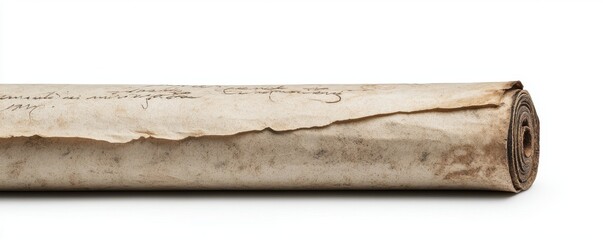 Fototapeta premium Ancient manuscript roll with faded writeings representing historical knowledge and cultural heritage