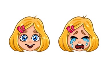 Girl's Emotions: Joy and Tears