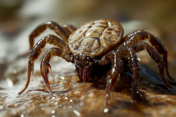 a tick drinking blood.AI generative.