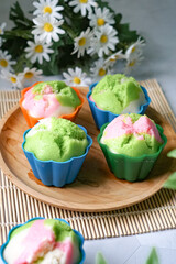 Colourful Blossom Steamed Cupcake or Apam Mekar