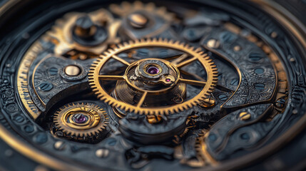 A close-up of intricate metal gears inside a vintage clock, reflecting soft golden light.