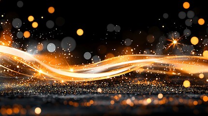 Obraz premium Sparkling Golden Stars on a Dark Background