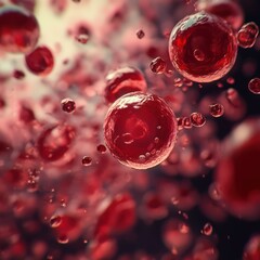 A longitudinal view of a blood vessel shows a large air bubble in the vessel, blocking the flow of red blood cells.