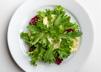 mixed salad and radicchio plate