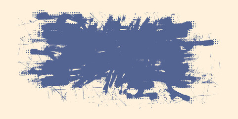 Vintage Grunge Background With halftone Pattern, Offer Button, Photo Frame, Grungy Shape, Old Style Brush With paintbrush, splash, spray, ink splatter and paint marks. artistic graphic box, black blot