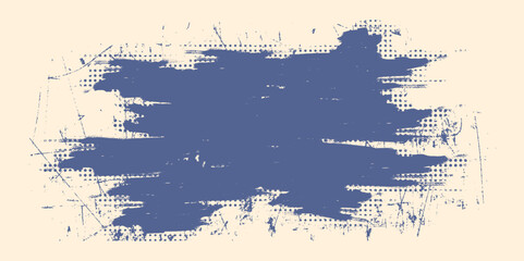Obraz premium Vintage Grunge Background With halftone Pattern, Offer Button, Photo Frame, Grungy Shape, Old Style Brush With paintbrush, splash, spray, ink splatter and paint marks. artistic graphic box, black blot