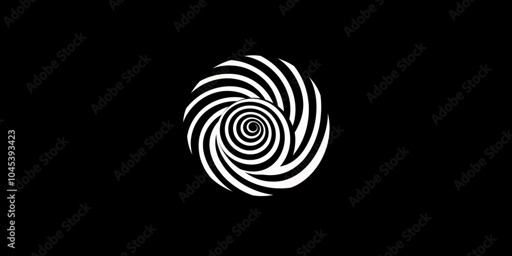 Aufkleber Abstract spiral shape creating tunnel vision effect on black background