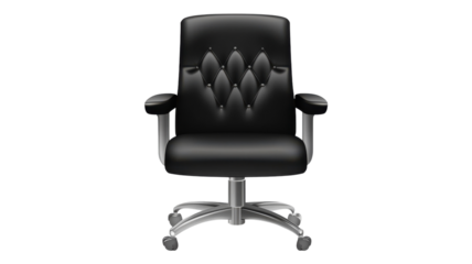 Elegant black office chair with comfortable design suited for modern workspaces or home offices in a minimalist style.