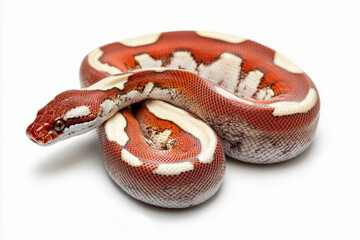 Obraz premium Snake Isolated On White: snake with vibrant scales and detailed texture, Snake Head, Viper, Reptiles , Serpent 