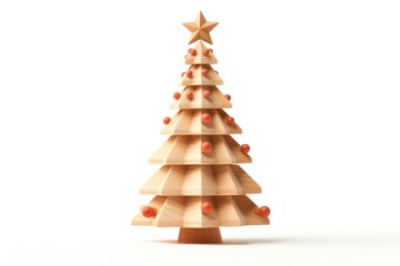 Fototapeta premium Christmas tree wood white background anticipation.