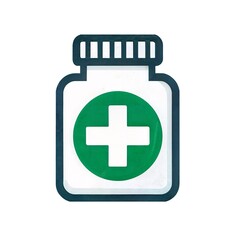 Obraz premium 2d illustration with white background of a medicine bottle. icon. logo