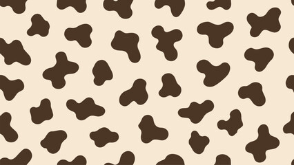 Abstract brown cow print pattern or cow skin texture vector illustration