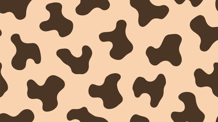 Abstract brown cow print pattern or cow skin texture vector illustration