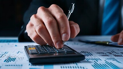Client calculating investment returns with financial advisor in professional office architectural theme ultra hd high detail clean sharp focus