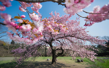 Pink cherry blossoms in full bloom  a symbol of spring and new beginnings   
