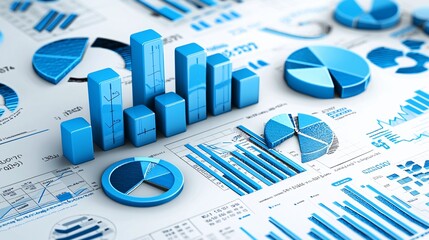 Financial growth and risk analysis concept with bar charts and risk indicators ultra HD high detail