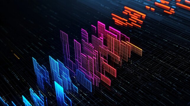 Trade performance report with a colorful line graph sharp focus geometric design ultra HD