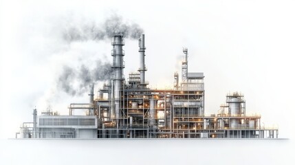 Obraz premium Innovative CO2 utilization, recycling CO2 into new materials, isolated, white background, industrial scene