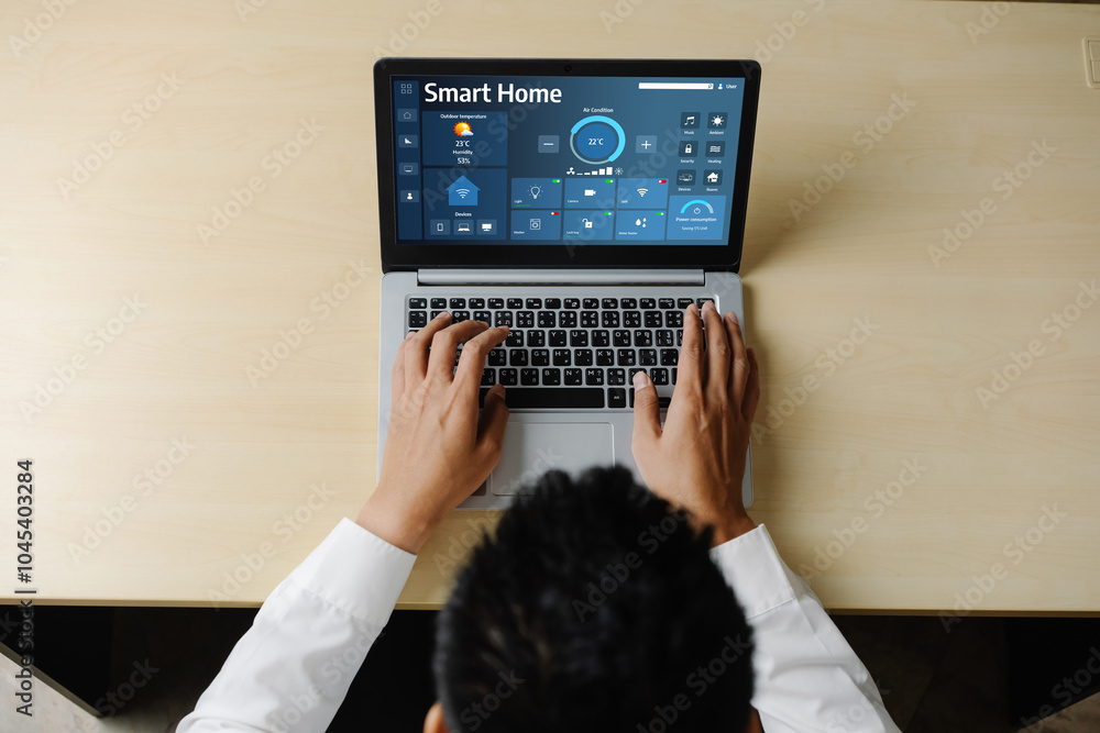 Poster smart home technology, centric remote control system with digital dashboard for air conditioning, sa
