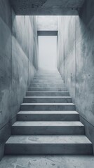 Fototapeta premium Grey tone wallpaper stairway to world architecture staircase building.
