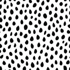 Black and white dalmatian print pattern vector. Abstract dalmatian dog spots background.