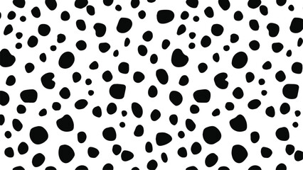 Black and white dalmatian print pattern vector. Abstract dalmatian dog spots background.