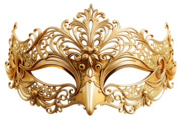 Luxurious Gold Masquerade Mask with Intricate Design