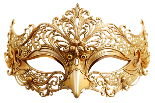 Luxurious Gold Masquerade Mask with Intricate Design