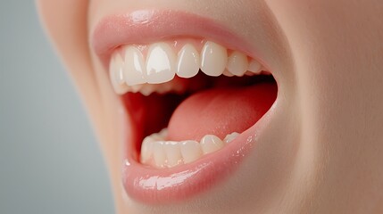 Obraz premium Expressing emotions the power of a smile and open mouth in communication and connection