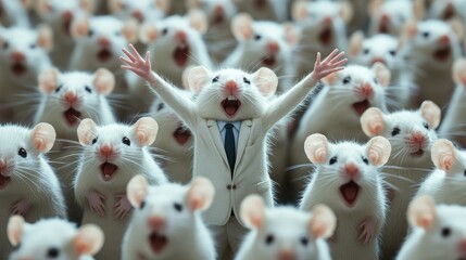 Cheerful Mice in Laboratory Setting