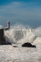 Stormy breaking wave