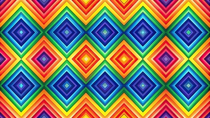 Geometric rainbow wallpaper featuring bold shapes and bright colors in a repeating pattern, geometric, patterns, wallpaper