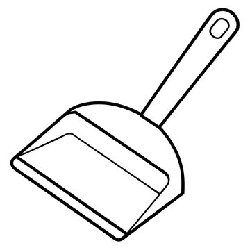 black and white dustpan clip art preview
